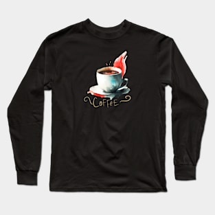 Coffee Watercolor Cup Long Sleeve T-Shirt